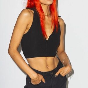 Princess Polly black collared tank top